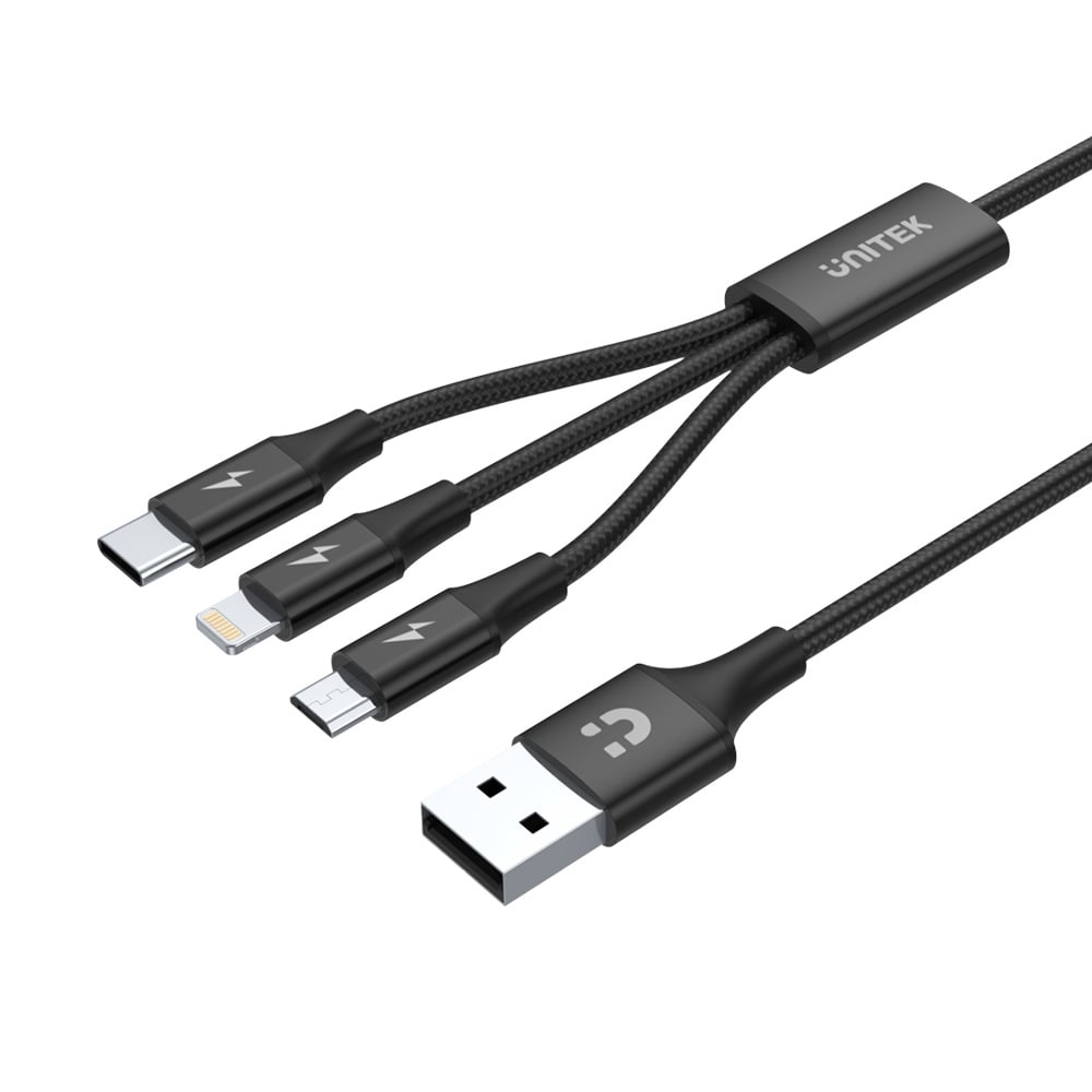 3 In 1 Multi 1.2M Black Cable