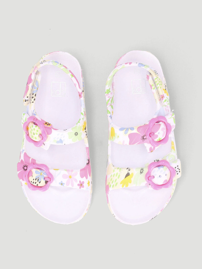 Pre-Girls Floral Molded Health Sandal - Multi