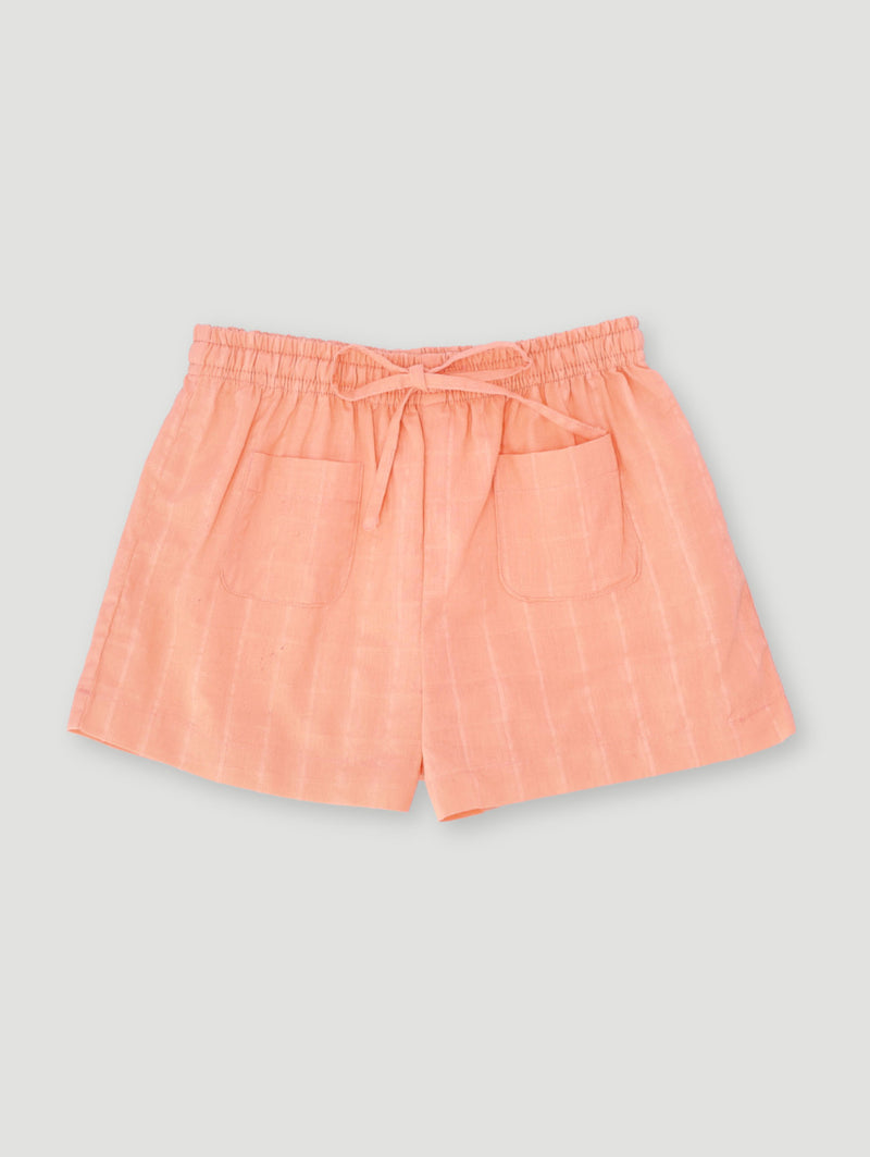 Pre-Girls Front Pocket Woven Short - Coral