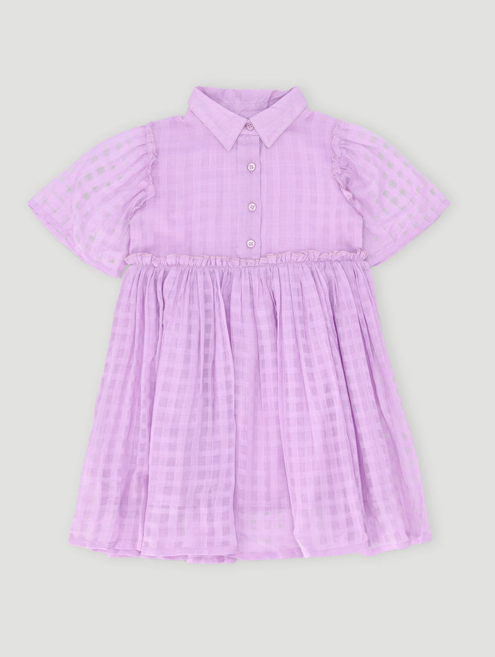Pre-Girls Seersucker Dress - Lilac
