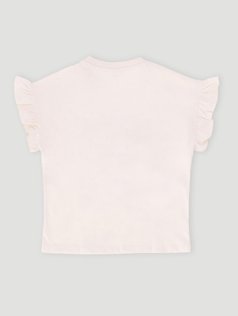 Pre-Girls Heart Sequin Tee - Cream