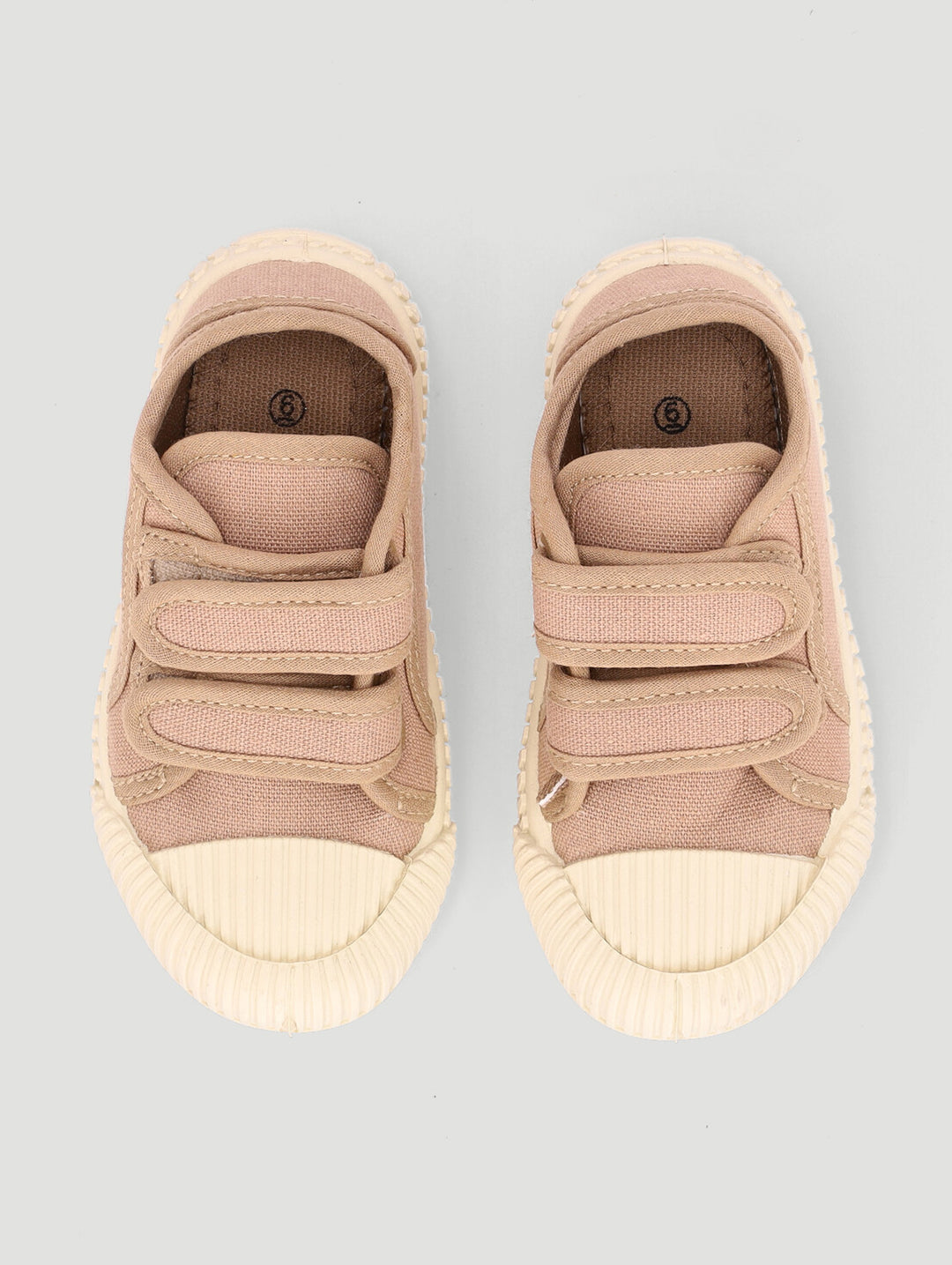 Pre-Boys Double Velcro Sneaker - Taupe