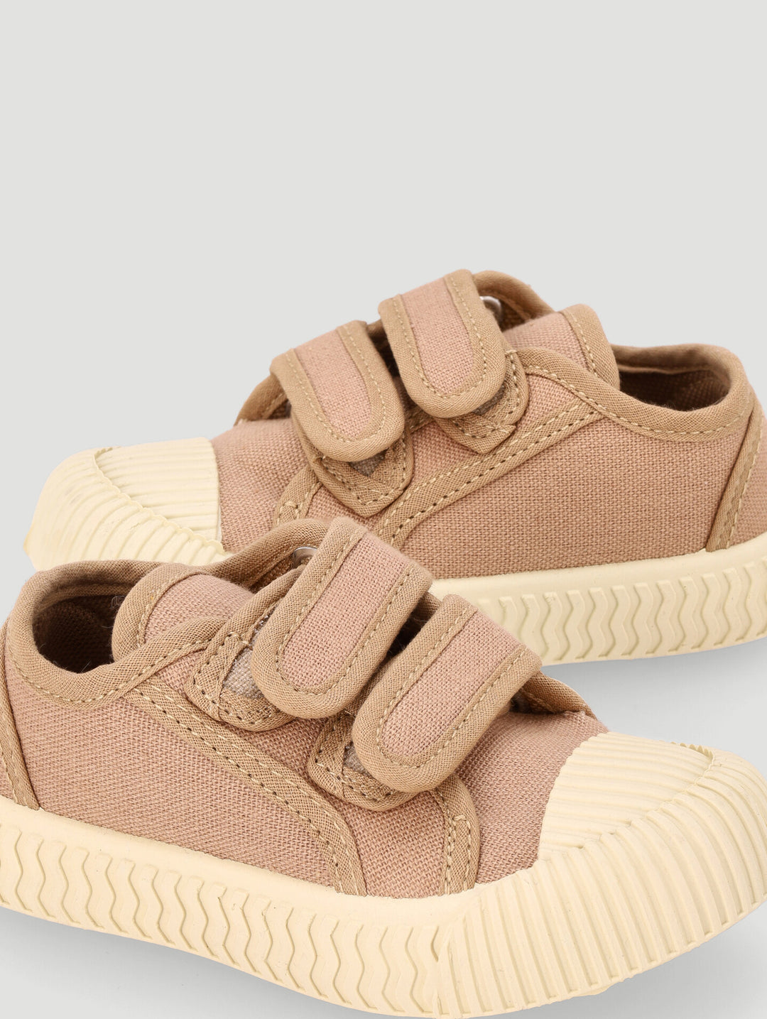 Pre-Boys Double Velcro Sneaker - Taupe