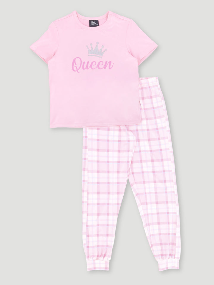 Girls Queen Long Bottom Set - Pink