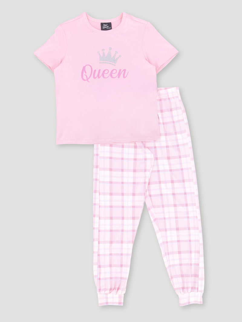 Girls Queen Long Bottom Set - Pink