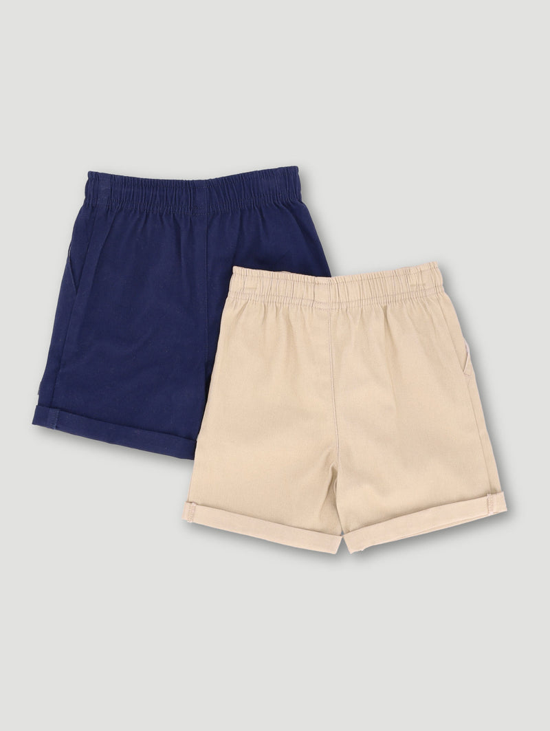 Baby Boys 2 Pack Twill Short - Dark Navy
