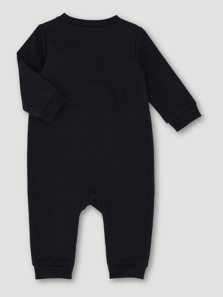 Baby Girls 3D Paris Brushed Fleece Playsuit - Black