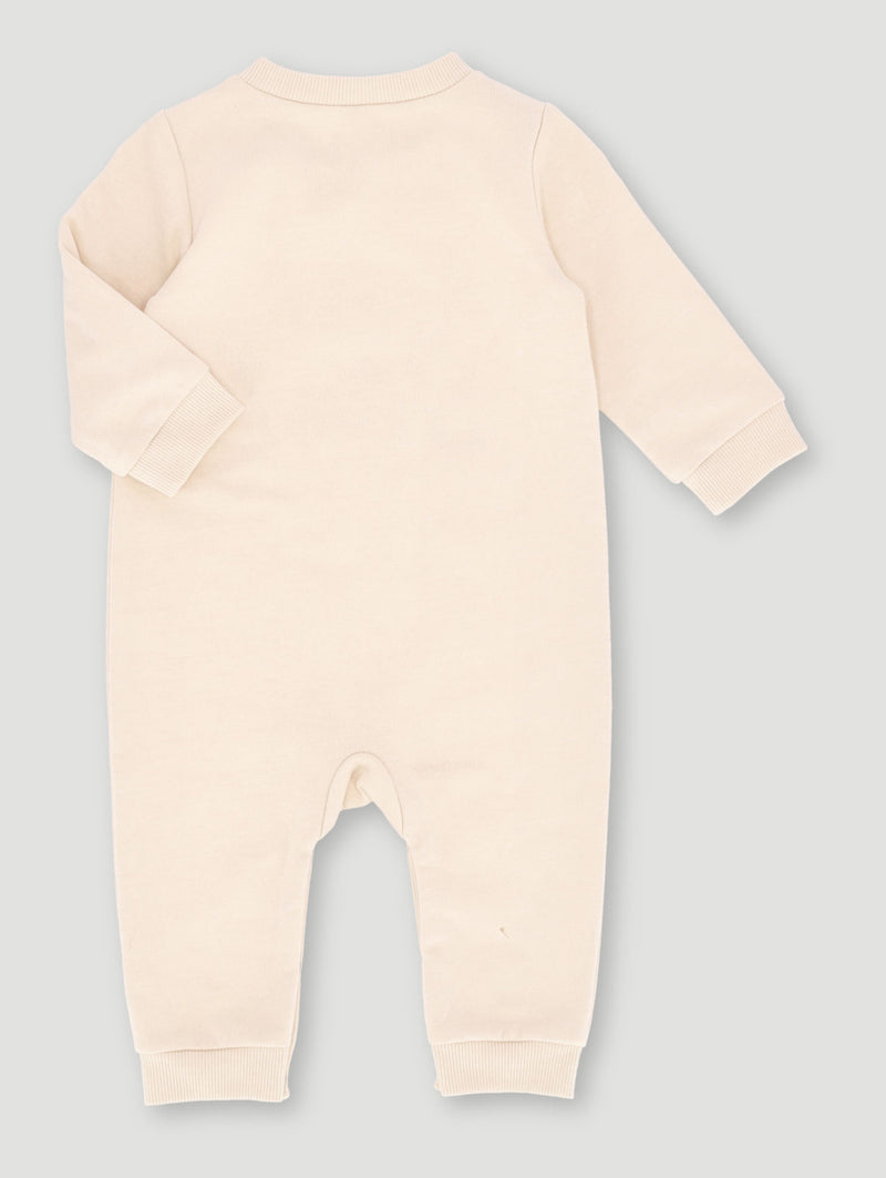 Baby Girls Long Sleeve Be Kind Playsuit - Light Stone