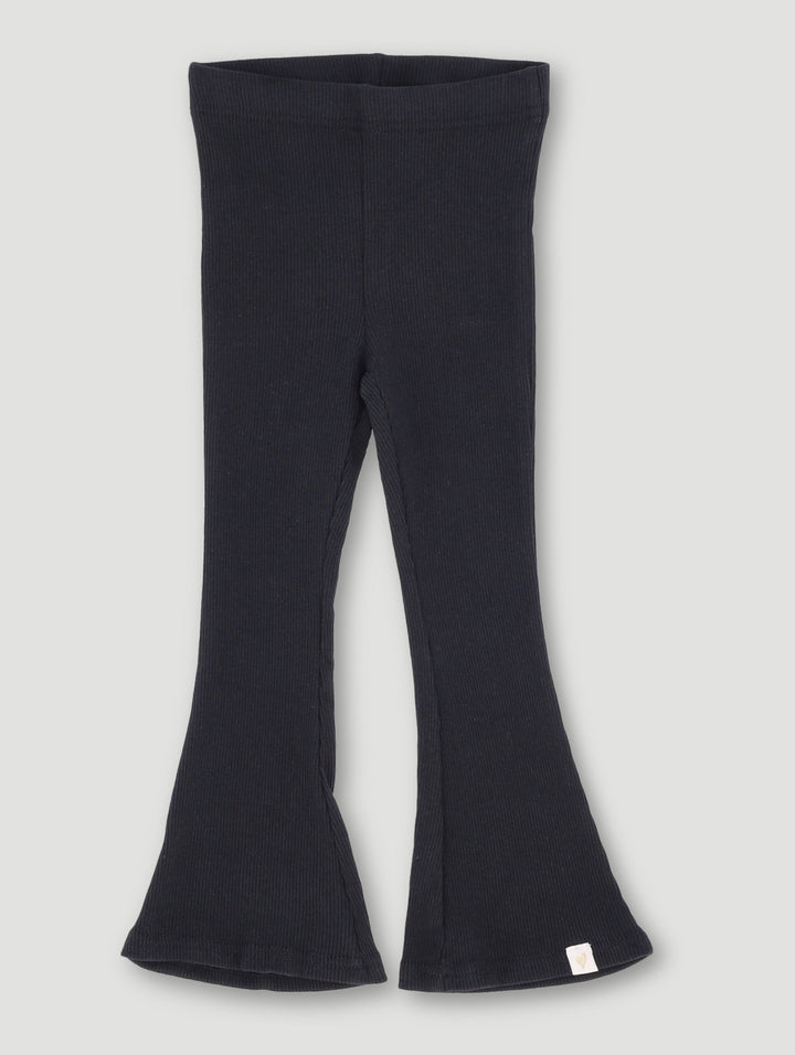 Pre-Girls Plain Flare Leg Pants - Black