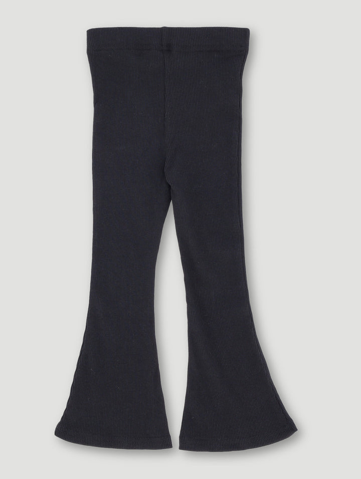 Pre-Girls Plain Flare Leg Pants - Black