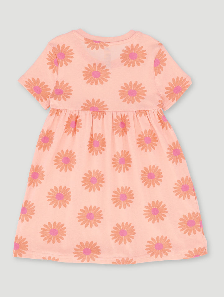 Pre-Girls Floral Print Dress - Peach
