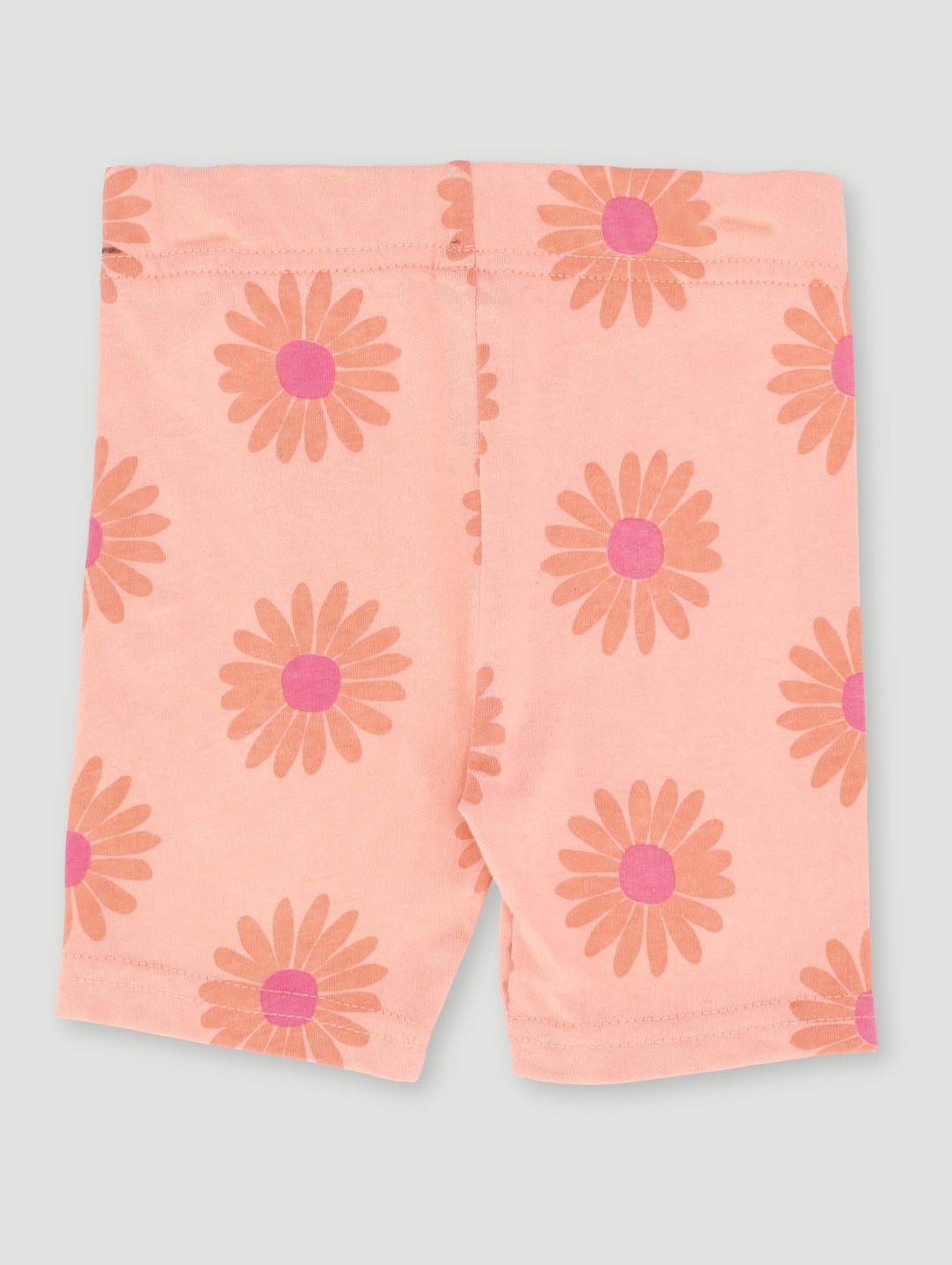 Pre-Girls Floral Print Cycle Short - Peach