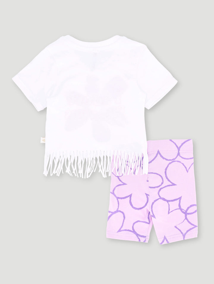Pre-Girls Cycle Short & Tee Set - Lilac