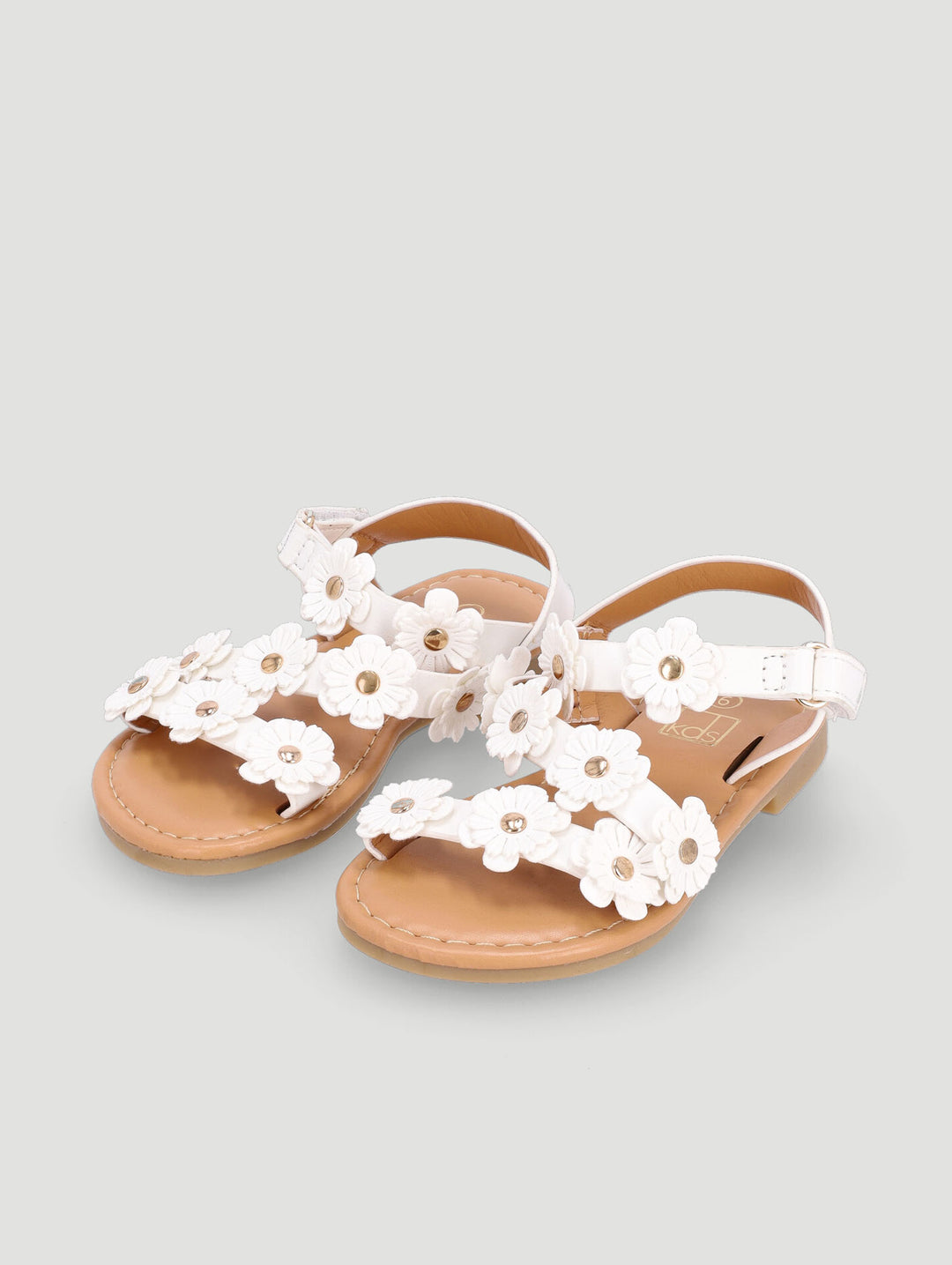 Pre-Girls Flower Sandal - White