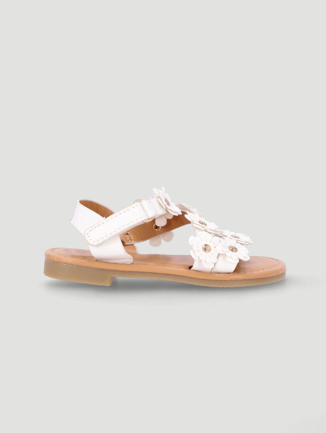 Pre-Girls Flower Sandal - White