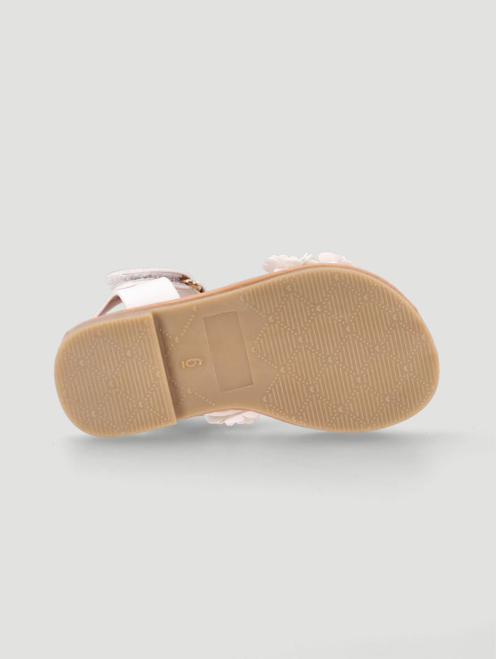 Pre-Girls Flower Sandal - White