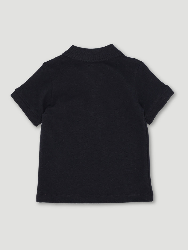Baby Boys Plain Bear Badge Knit Golfer - Black