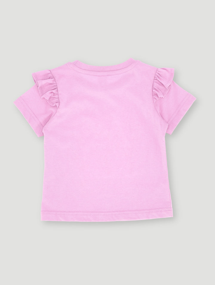Pre-Girls Flower Placement Boxy Tee - Lilac