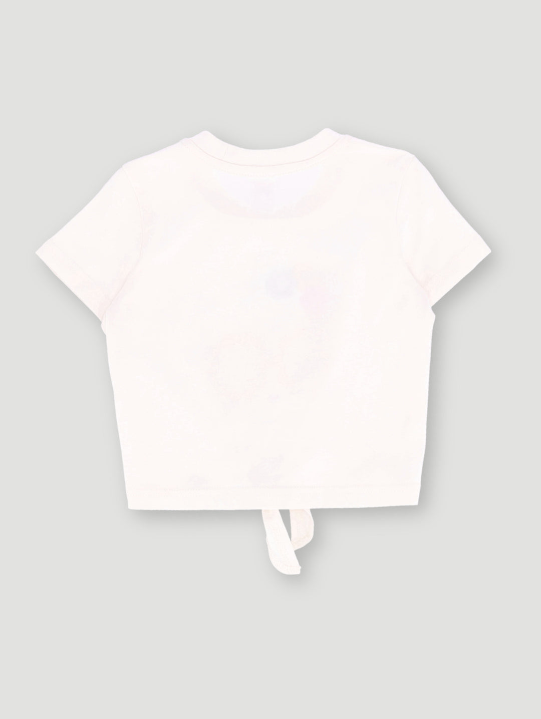Pre-Girls Flower Glasses Tee With Tie Detail - Off White
