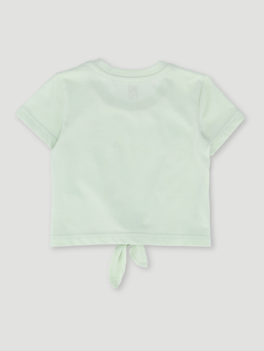Pre-Girls Plain Tee With Tie - Lime