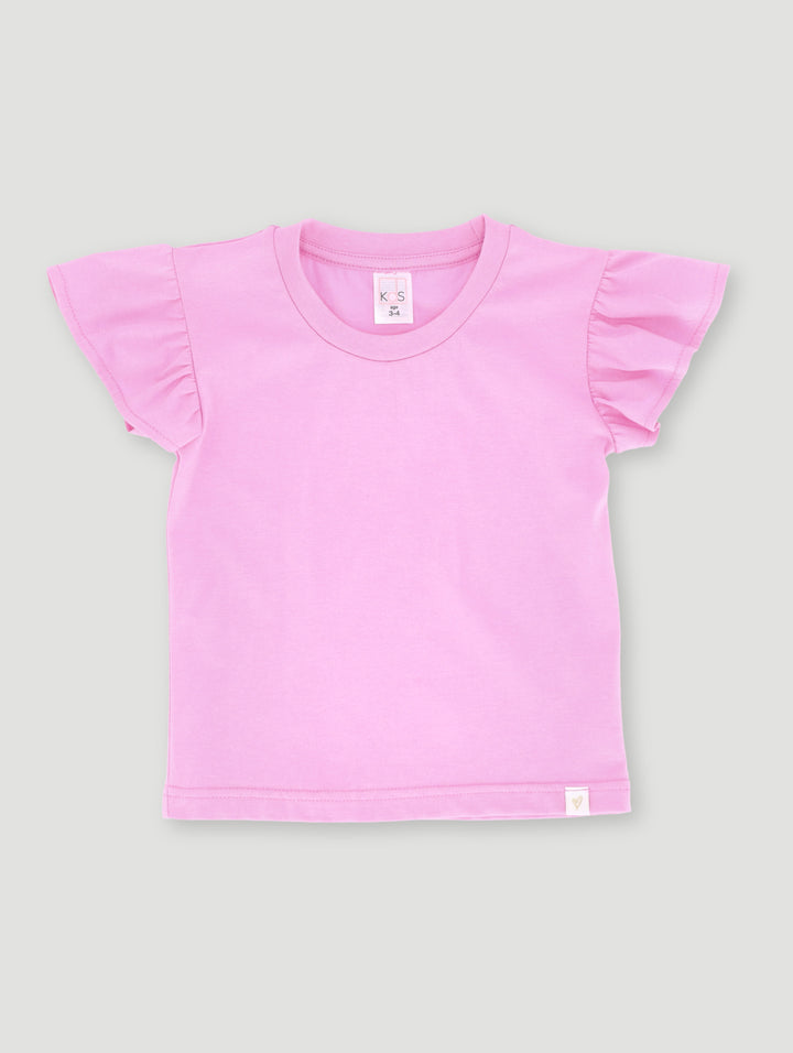 Pre-Girls Shoulder Frill Tee - Mauve