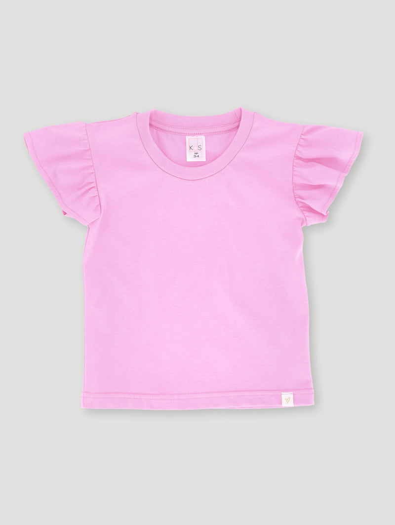 Pre-Girls Shoulder Frill Tee - Mauve