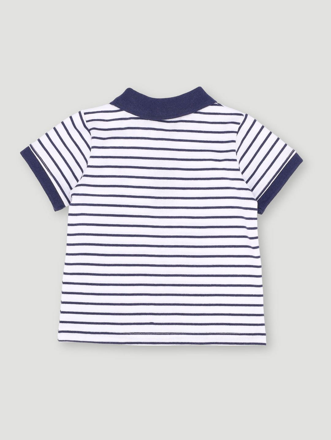 Baby Boys Stripe Golfer Tee - Dark Navy