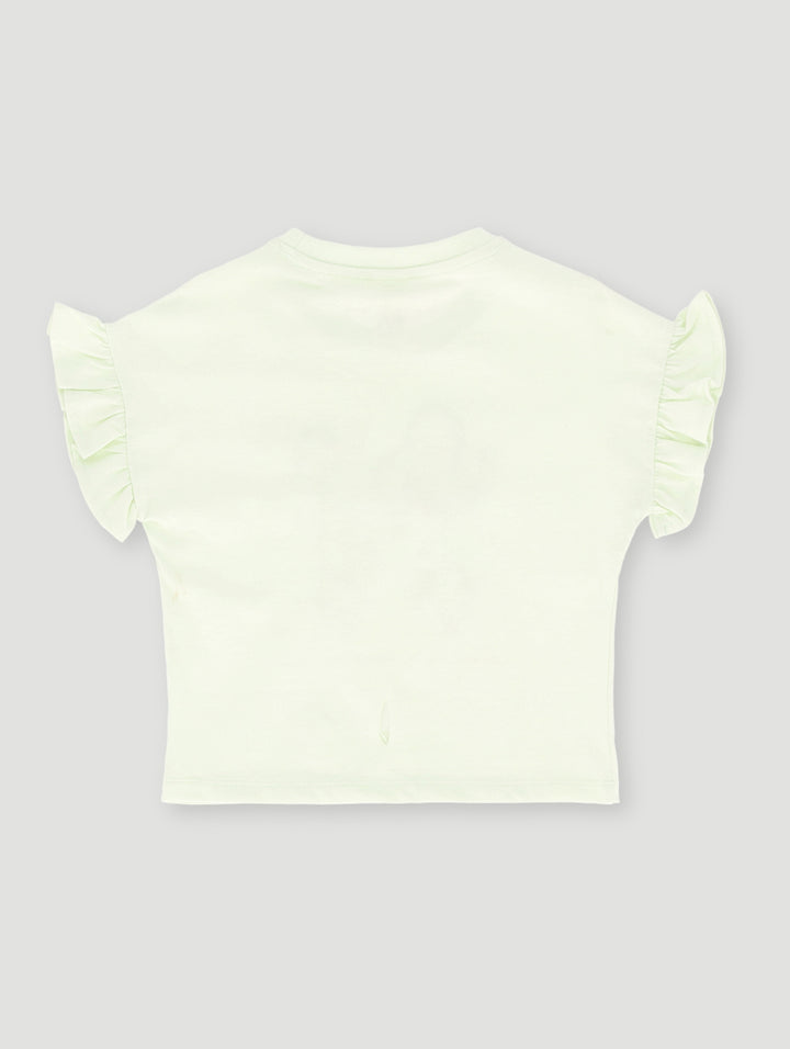 Pre- Girls Doggie With A Bow Top - Lime