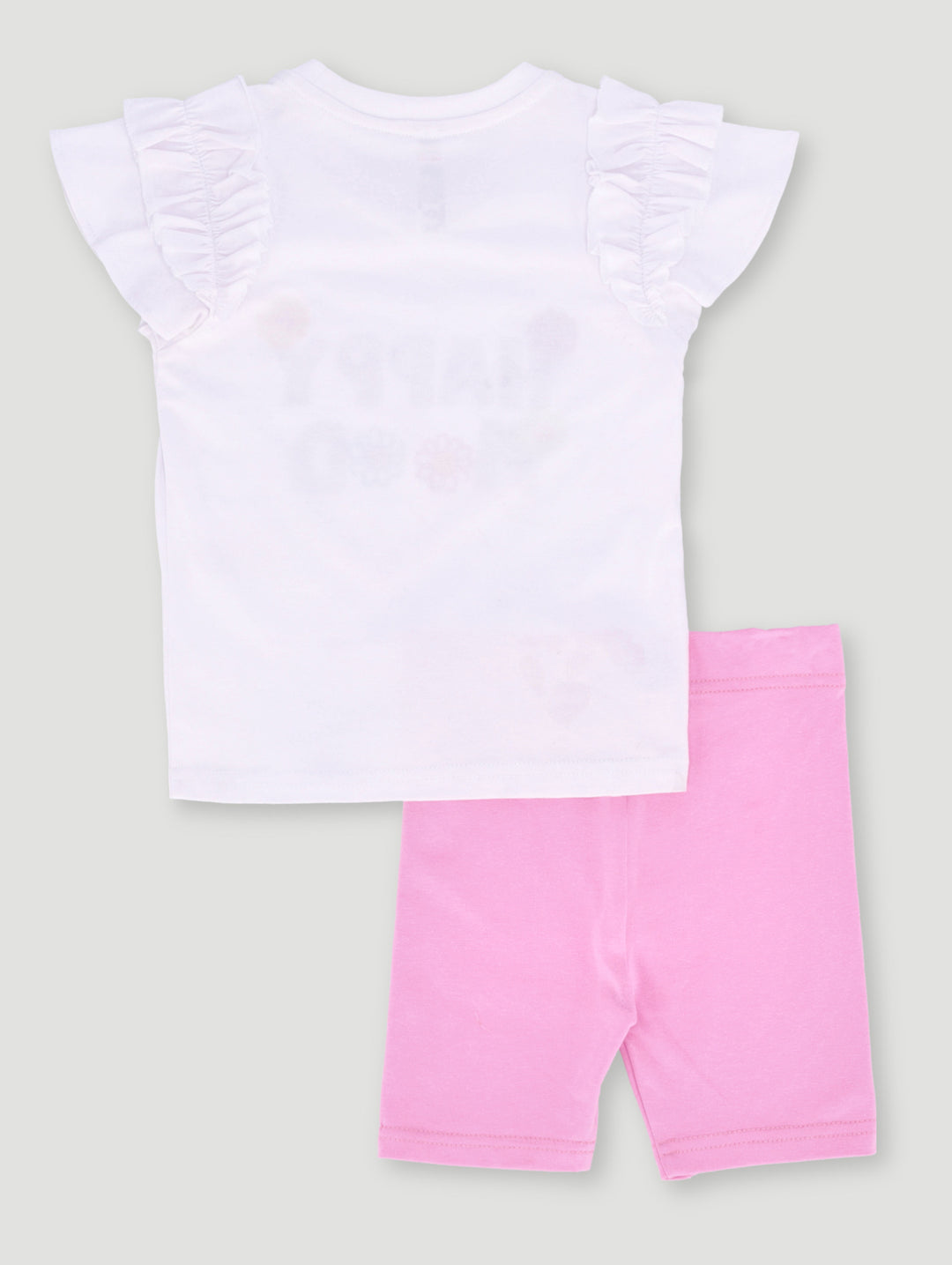 Pre-Girls Cycle Short & Tee Set - White