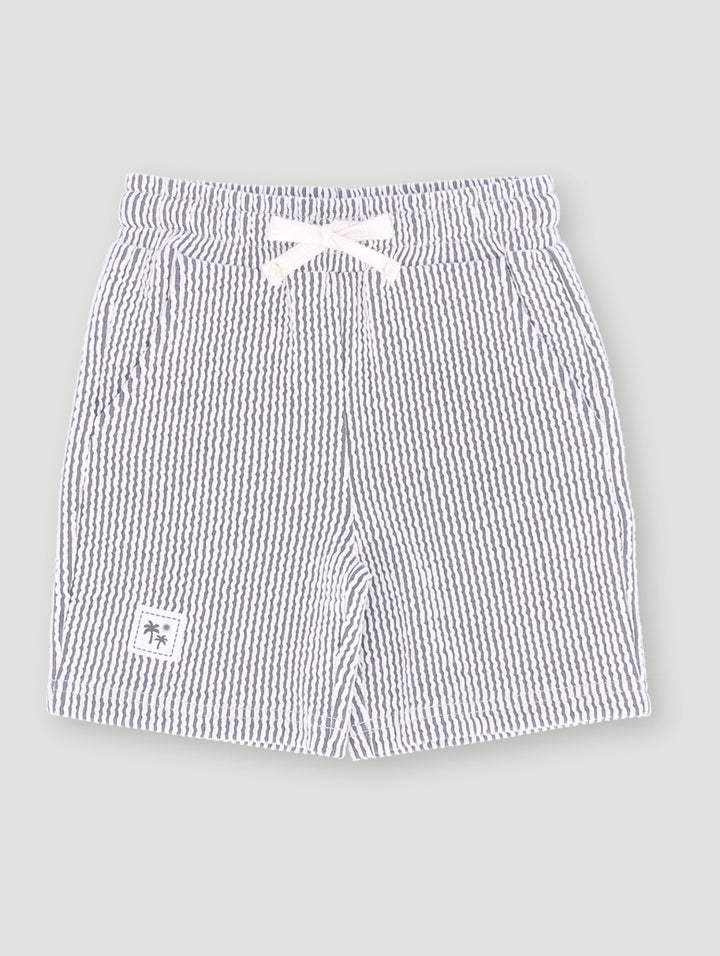 Pre-Boys Seersucker Texture Shorts - Dark Blue