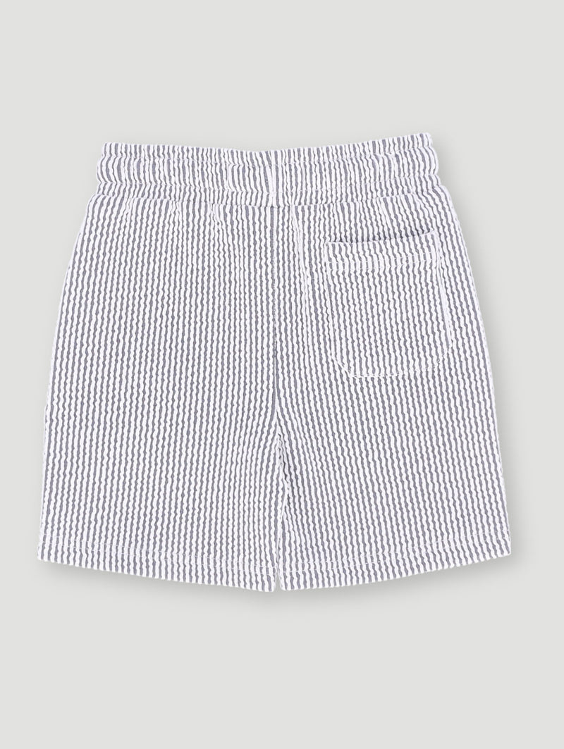 Pre-Boys Seersucker Texture Shorts - Dark Blue