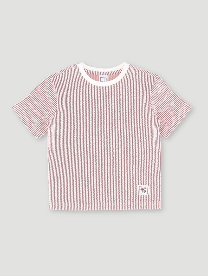 Pre- Boys Seersucker Texture Tee - Rust