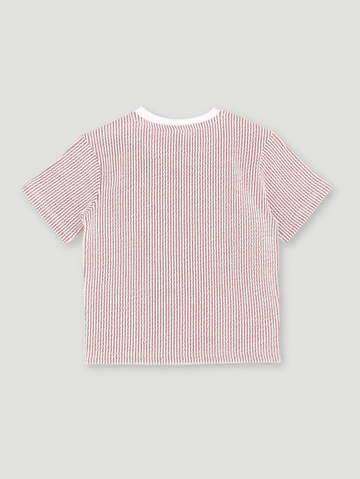 Pre- Boys Seersucker Texture Tee - Rust