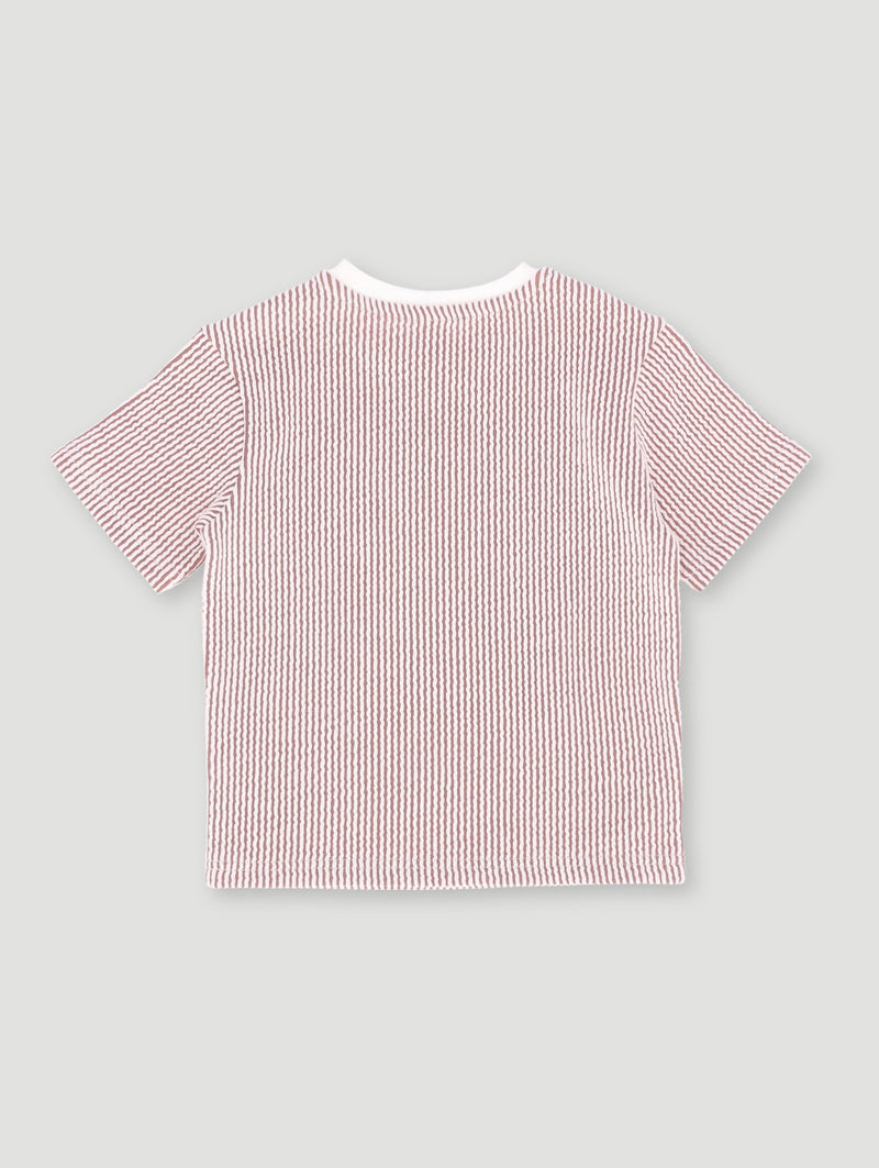 Pre- Boys Seersucker Texture Tee - Rust