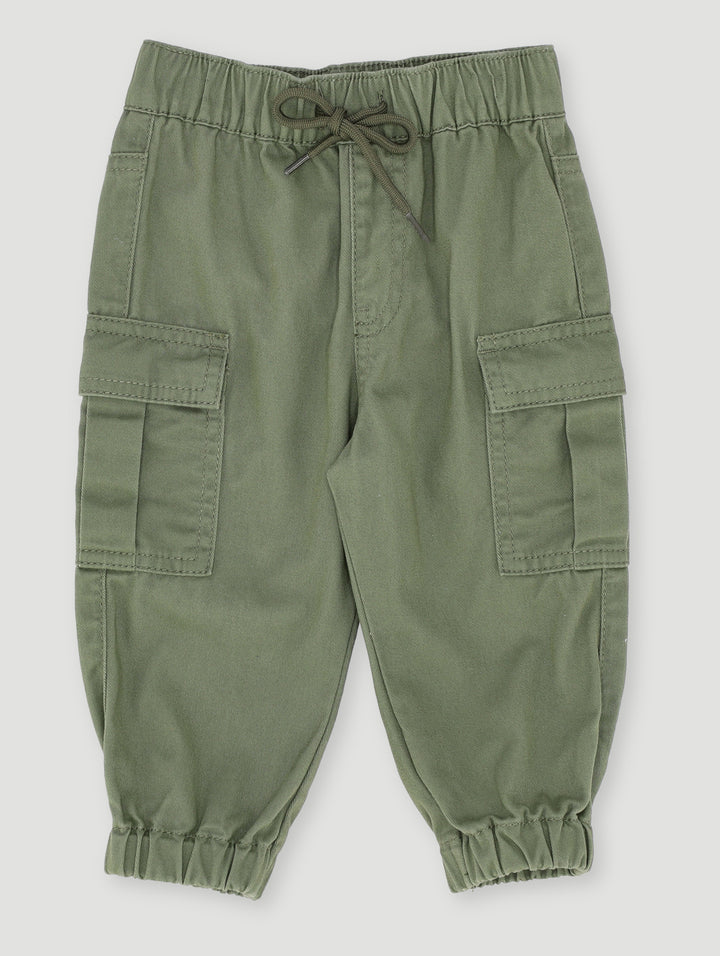Baby Boys Twill Cargo Pants - Olive