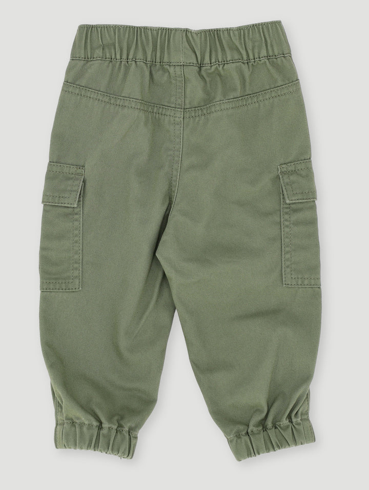 Baby Boys Twill Cargo Pants - Olive