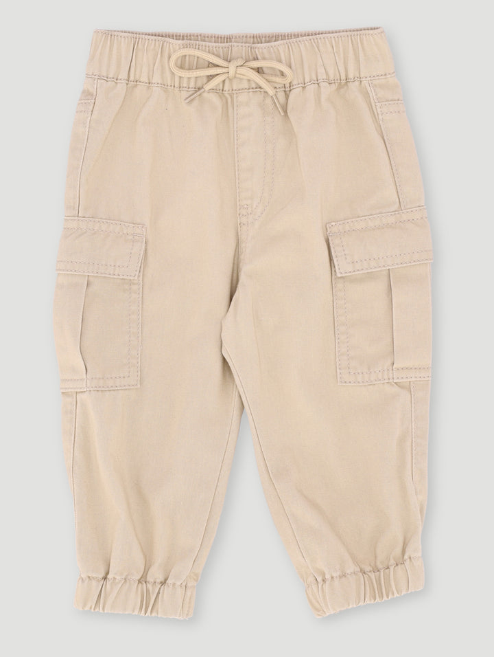 Baby Boys Twill Cargo Pants - Light Stone