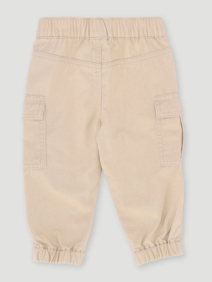 Baby Boys Twill Cargo Pants - Light Stone