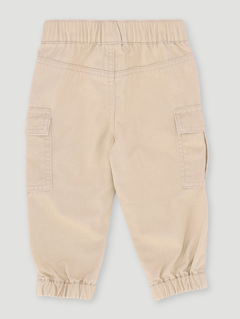 Baby Boys Twill Cargo Pants - Light Stone