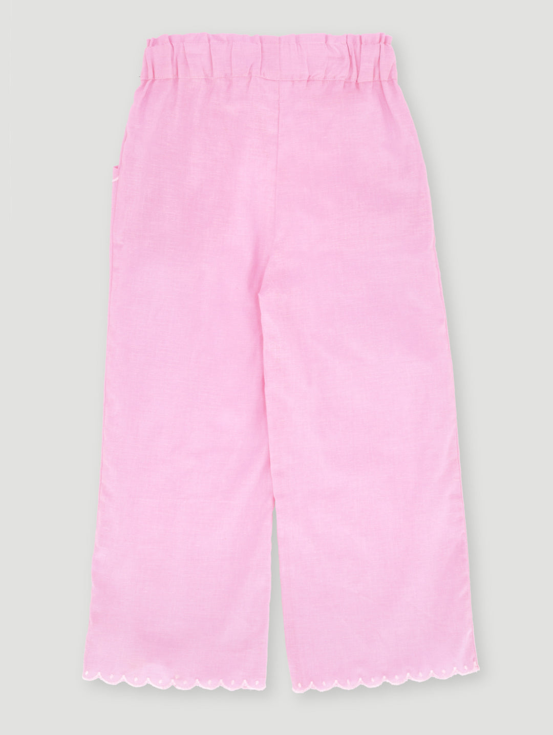 Pre- Girls Wide Leg Scallop Pants - Pink
