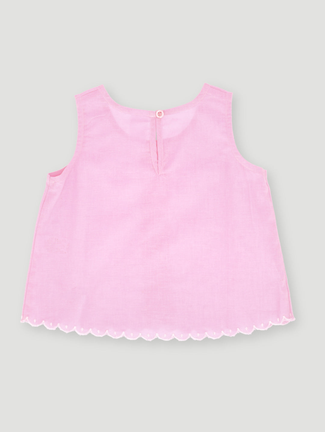 Pre- Girls Scalloped Edge Blouse - Pink