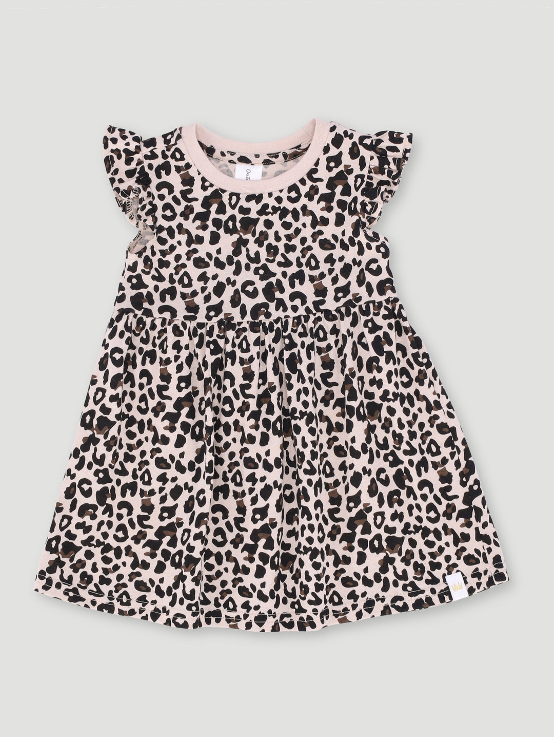 Baby Girls Animal Print Knit Dress - Stone
