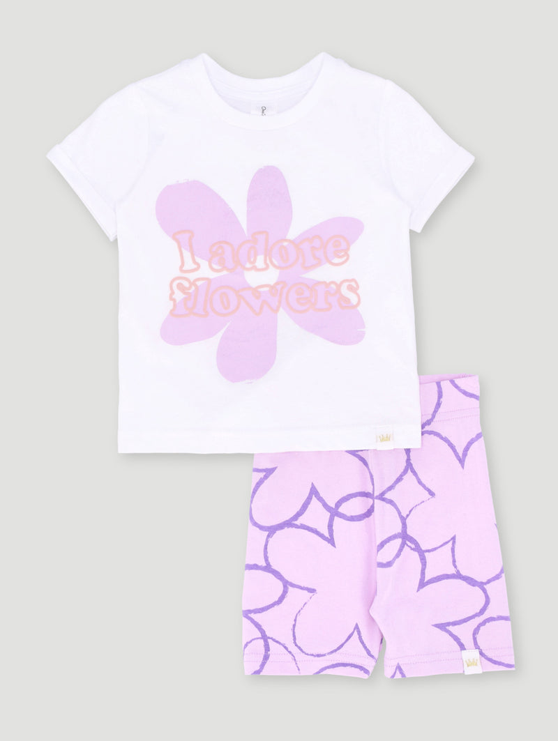 Baby Girls I Adore Flowers Knit Set - Lilac Snow