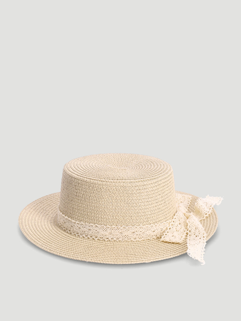 Girls Lighter Shade Straw Hat - Nude
