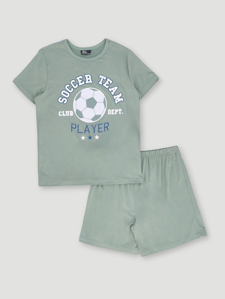 Boys Soccer Sleep Set - Green