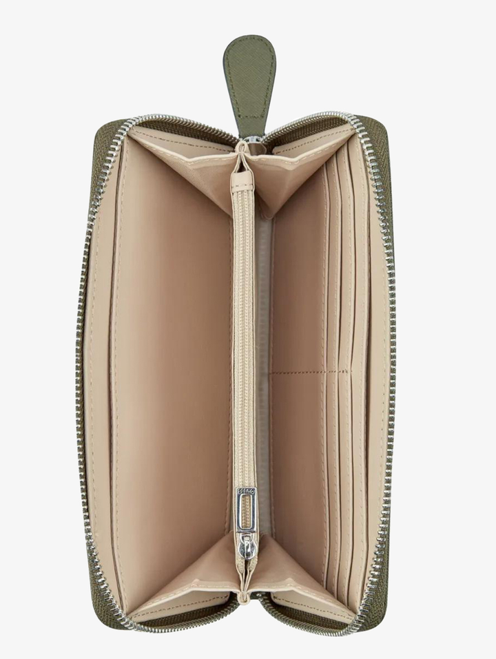 Viviette Medium Zip Around Purse - Olive