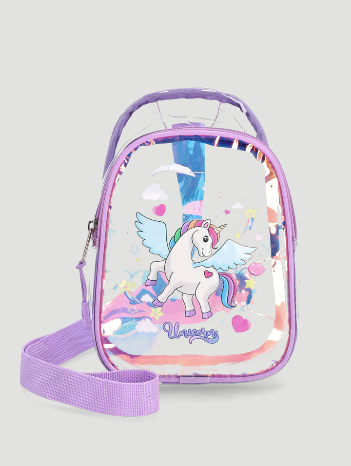 Pre-Girls Unicorn Pvc Shoulder Bag - Lilac