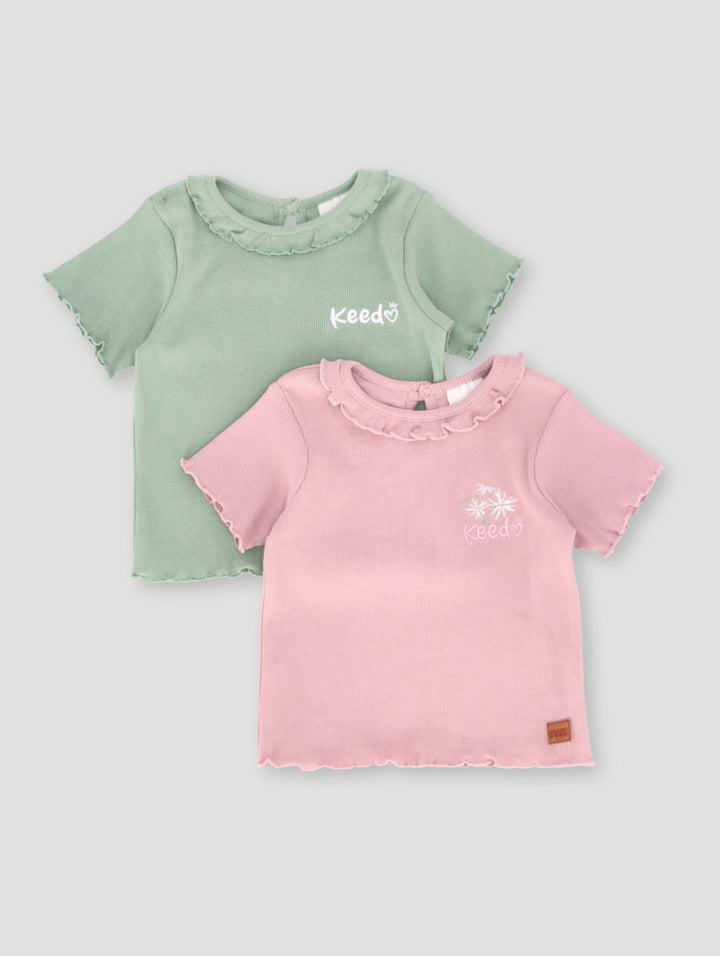 Keedo Baby Girls 2 Pack Tees - Multi