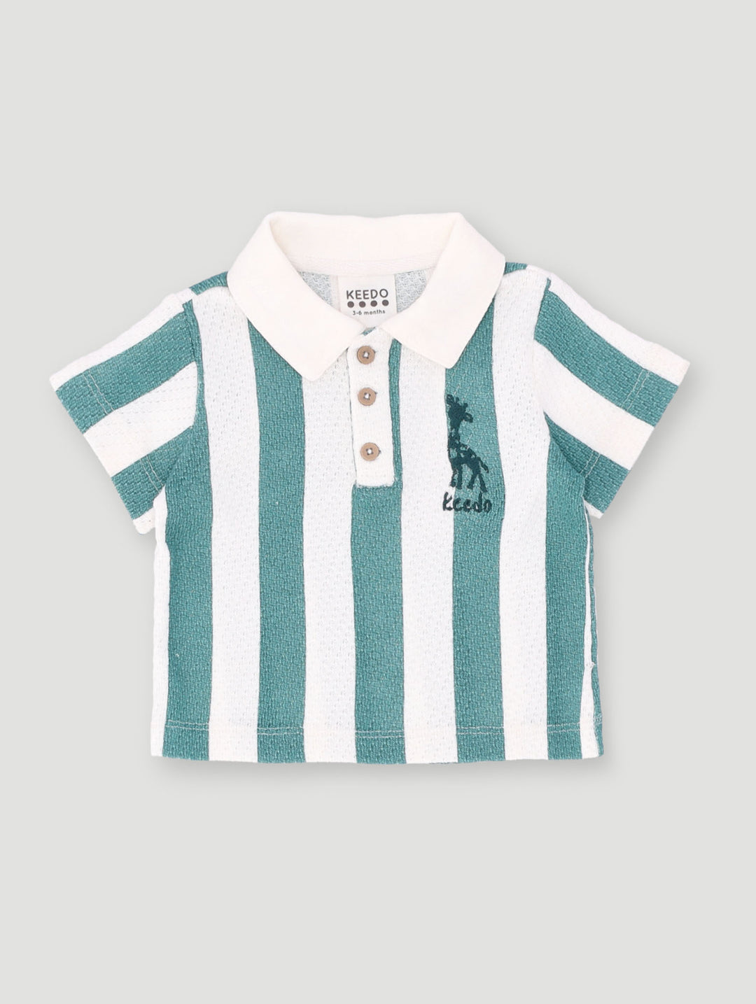 Keedo Baby Boys Fashion Stripe Golfer - White