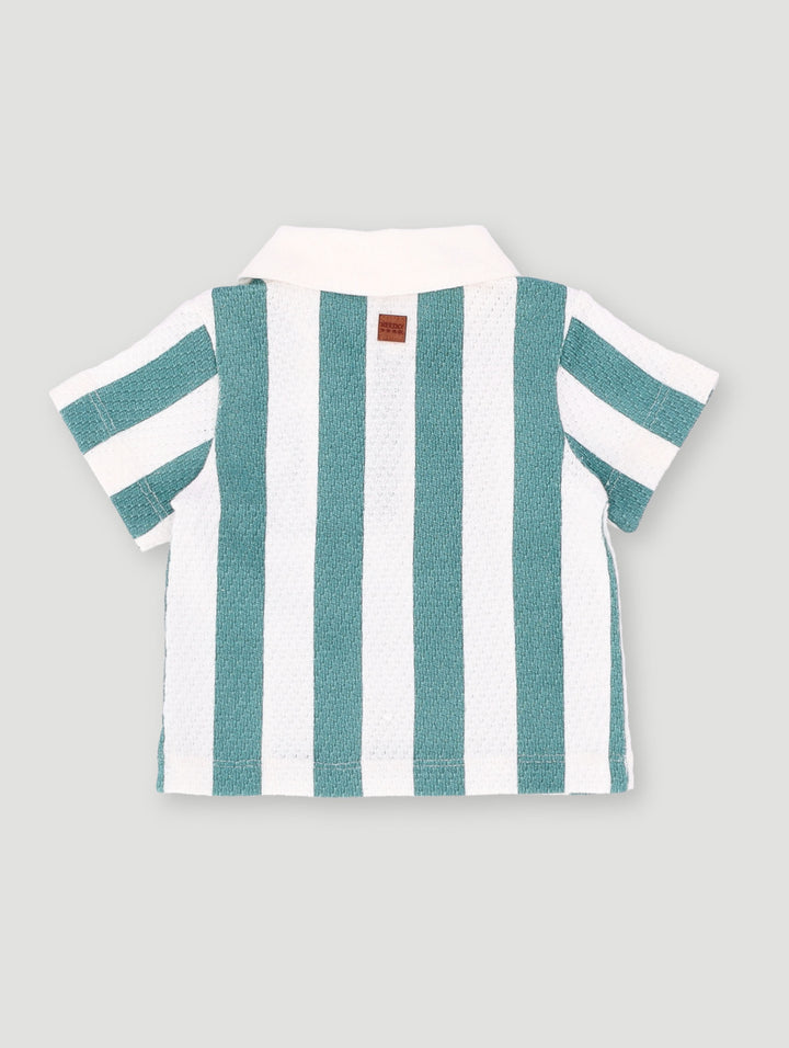 Keedo Baby Boys Fashion Stripe Golfer - White